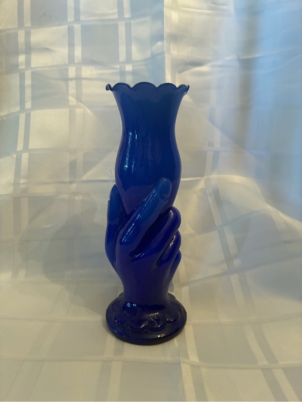 Hand-Shaped Decorative Vase - Cobalt Blue -